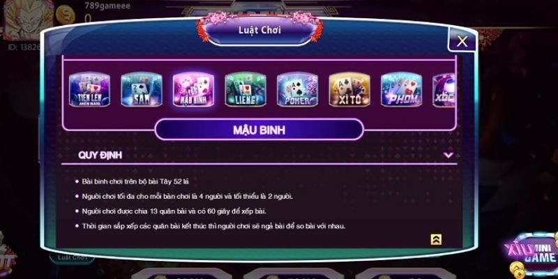 Bí quyết chơi game Mậu Binh online 789WIN hiệu quả